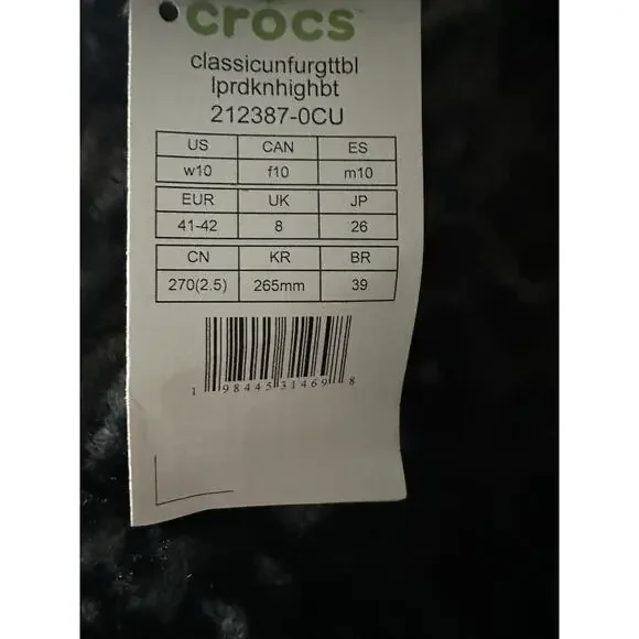 T-Pain x Crocs Wmns Classic Unfurgettable Knee High Boot Leopard size 10 New